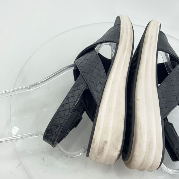 Clarks Womens Drift Sun Sandal Size 10 Black Woven Slingback Platform Wedge - Picture 9 of 16